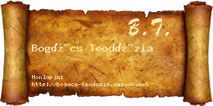Bogács Teodózia névjegykártya